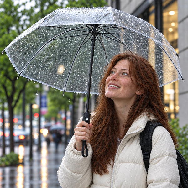 Parapluie pliant transparent automatique