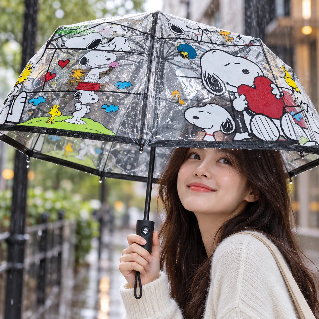 Parapluie automatique transparent Snoopy