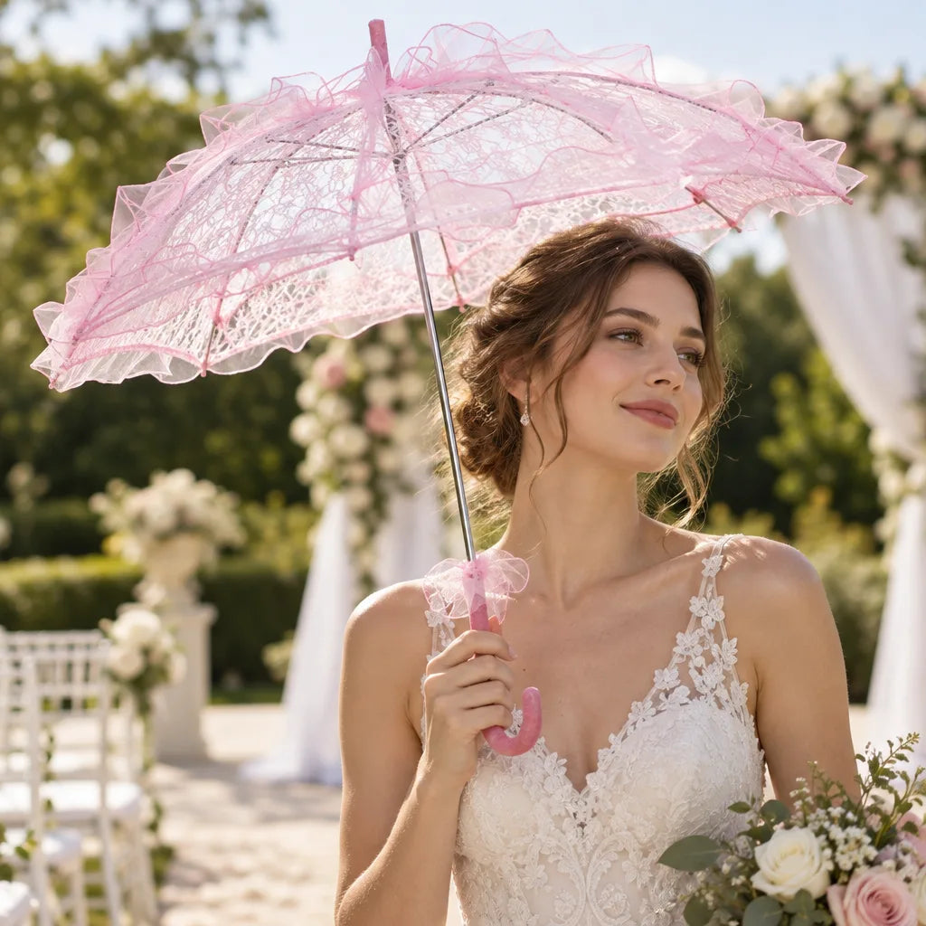 Parasol parapluie dentelle fait