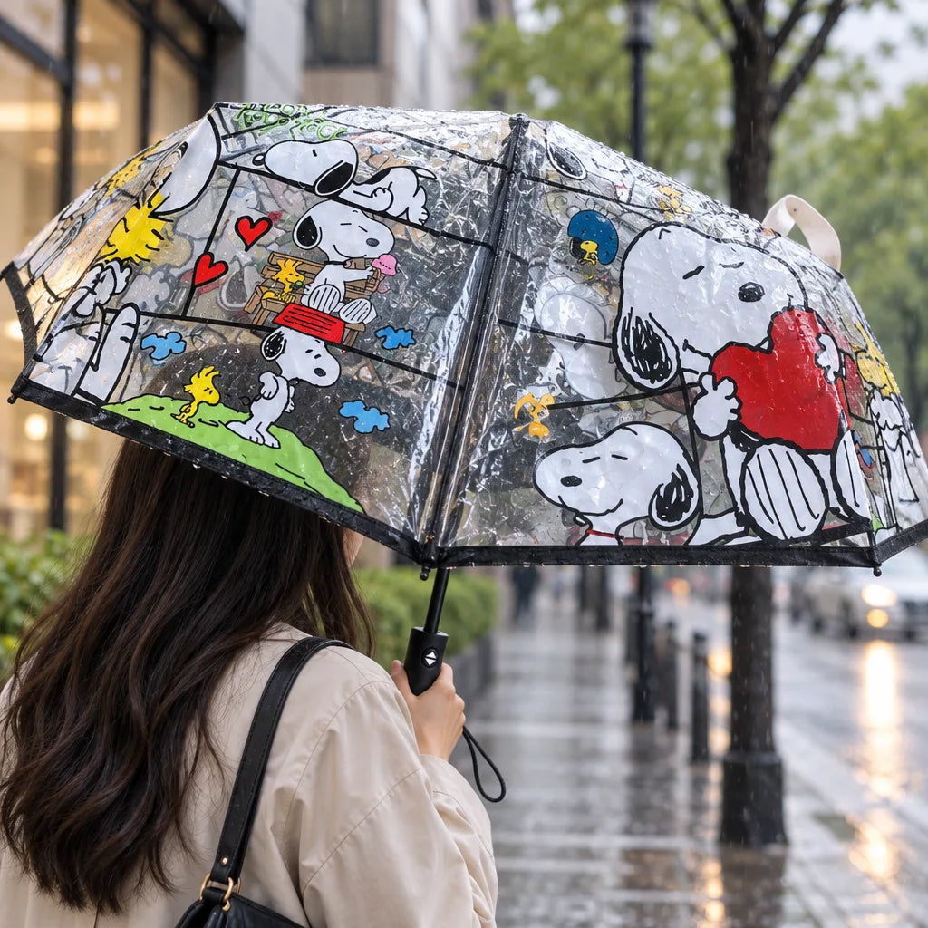 Parapluie automatique transparent Snoopy
