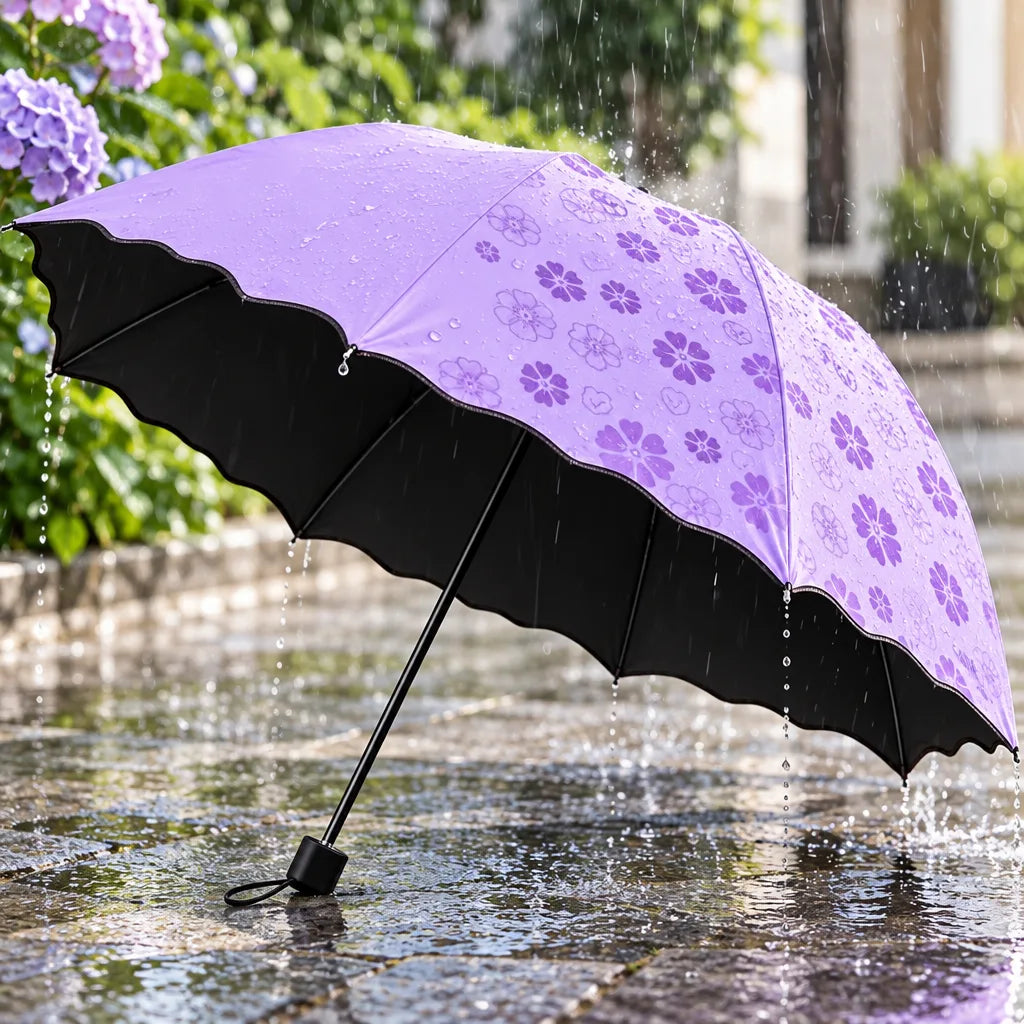 Parapluie pliant motif floral