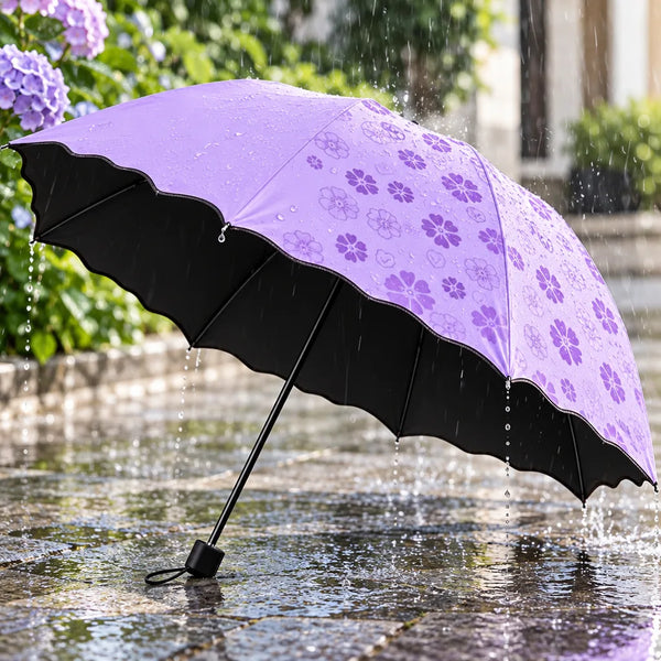 Parapluie pliant motif floral